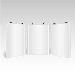 Trade show booth, vector isolated on white background
