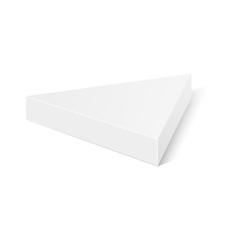 White mock up cardboard triangle box packaging for food, gift or other Products. Vector 