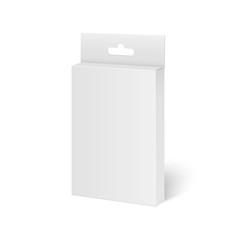 White mock up product package box for pencils, pens. Vector.
