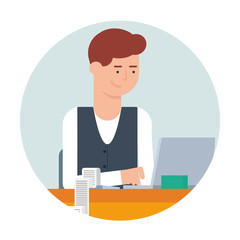 Vector illustration of accountant