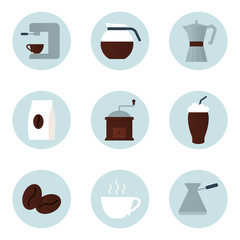 Coffee set of icons