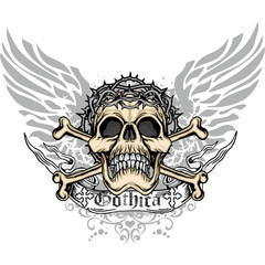 grunge skull coat of arms