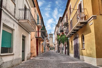 Fototapeta na wymiar Rocca San Giovanni, Chieti, Abruzzo, Italy: street in the old town