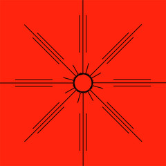Symmetrical pattern on a red background