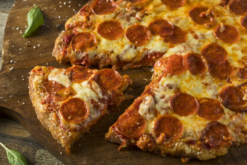 Homemade Pepperoni Pretzel Crust PIzza