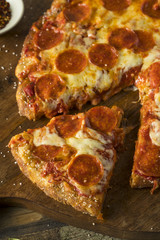 Homemade Pepperoni Pretzel Crust PIzza