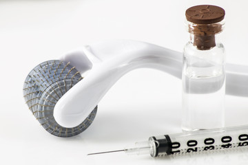 Dermaroller for medical micro needling therapy. Tool also known as: Derma roller, mesoroller,...