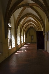 The corridor in the old church