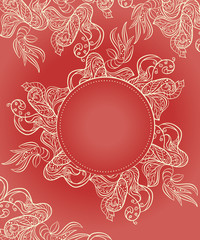 Vector invitation card with abstract doodle pattern