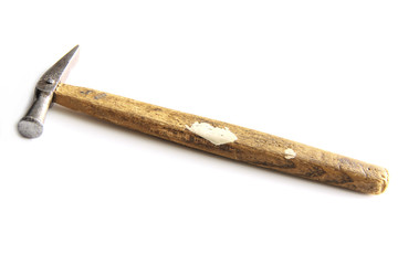 old hammer isolated on white background