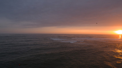 Naklejka premium Amazing view in open sea at windy day. Sky Drone view - birds eye angle