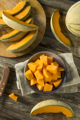 Raw Organic Tuscan Melon Cantaloupe