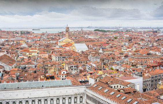 Venice from San Marco bell tower, Italy