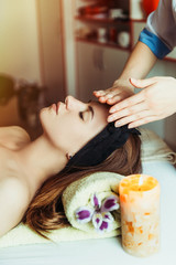 Obraz na płótnie Canvas Lifting face massage with sugar gel