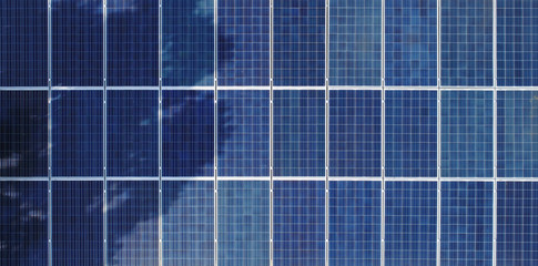 Closeup of ecological solar power plant. Alternative sources of electricity