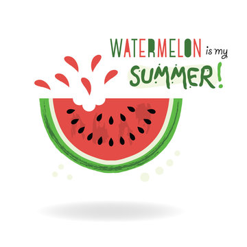 Watermelon is My Summer! card on white background