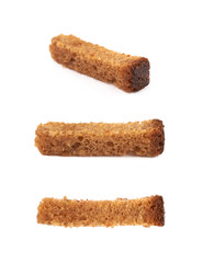 Single bread crouton isolated