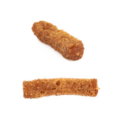 Single bread crouton isolated