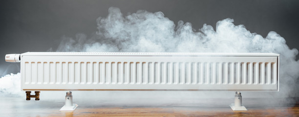 heating radiator with warm steam
