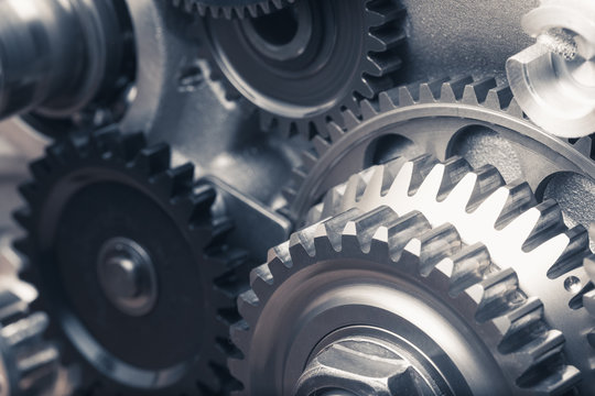 engine gear wheels, industrial background