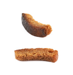 Single bread crouton isolated