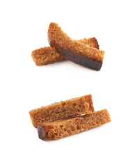 Pile of bread croutons