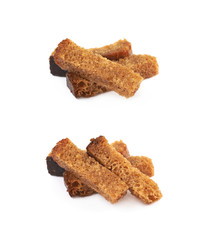 Pile of bread croutons