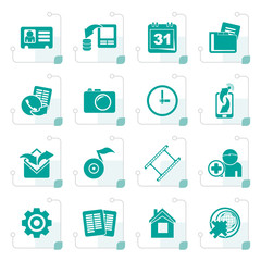 Flat Mobile phone menu icons - vector icon set