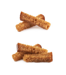 Pile of bread croutons