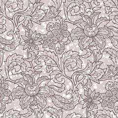 Seamless textured floral pattern