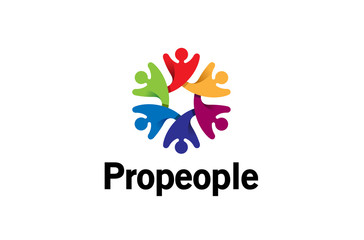 Fototapeta premium Creative Colorful Abstract People Logo Design Illustration