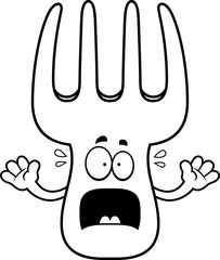 Scared Cartoon Fork
