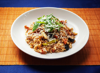 Cooked Rice and Fresh Vegetables
