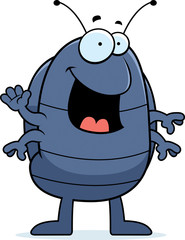 Cartoon Pill Bug Waving