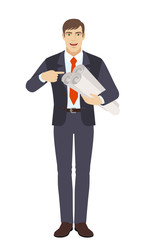 Businessman pointing at a project plans © komissar007