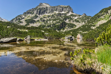Fototapeta na wymiar Landscape of Dzhangal peak and Banski lakes, Pirin Mountain, Bulgaria