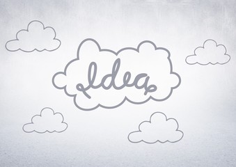 White wall with idea doodle