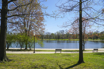 Beautiful Tidal Basin in Washington DC - WASHINGTON, DISTRICT OF COLUMBIA - APRIL 8, 2017