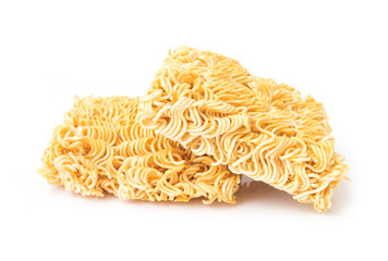 Instant noodles on white background, food concept