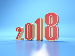Naklejka na ściany i meble New Year 2018 - 3D Rendered Image 
