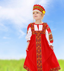 Obraz premium Girl in Russian national costume.