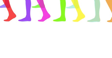 Color foots silhouettes