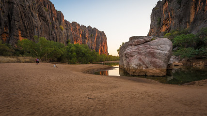 "Jandamarra Rock" - Windjana Gorge, Kimberley Region, Western Australia. The permanent pools in the river provide a permanent habitat for dozens of freshwater crocodiles.