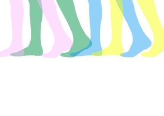 foot silhouettes in different colors.