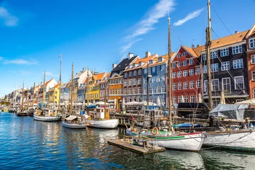 Zelfklevend Fotobehang Nyhavn district  in Copenhagen © Sergii Figurnyi