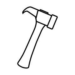 hammer icon, over white background. repair tool concept. vector illustration