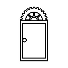 door icon over white background. vector illustration