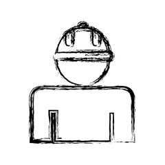 pictogram man with safety helmet icon over white background. vector illustration