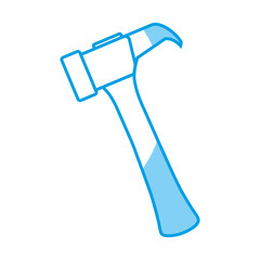 hammer icon, over white background. repair tool concept. vector illustration