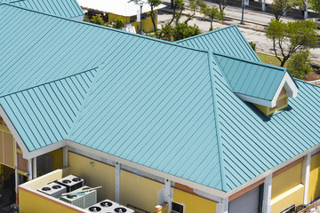 Obraz na płótnie Canvas Green Steel Roofing